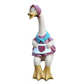 Resin outdoor garden statue of a cute duck couple, decorative yard art for lawn and garden decoration.