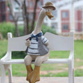 Resin garden duck statue featuring a couple of ducks, outdoor yard decor for lawn and garden ornament display