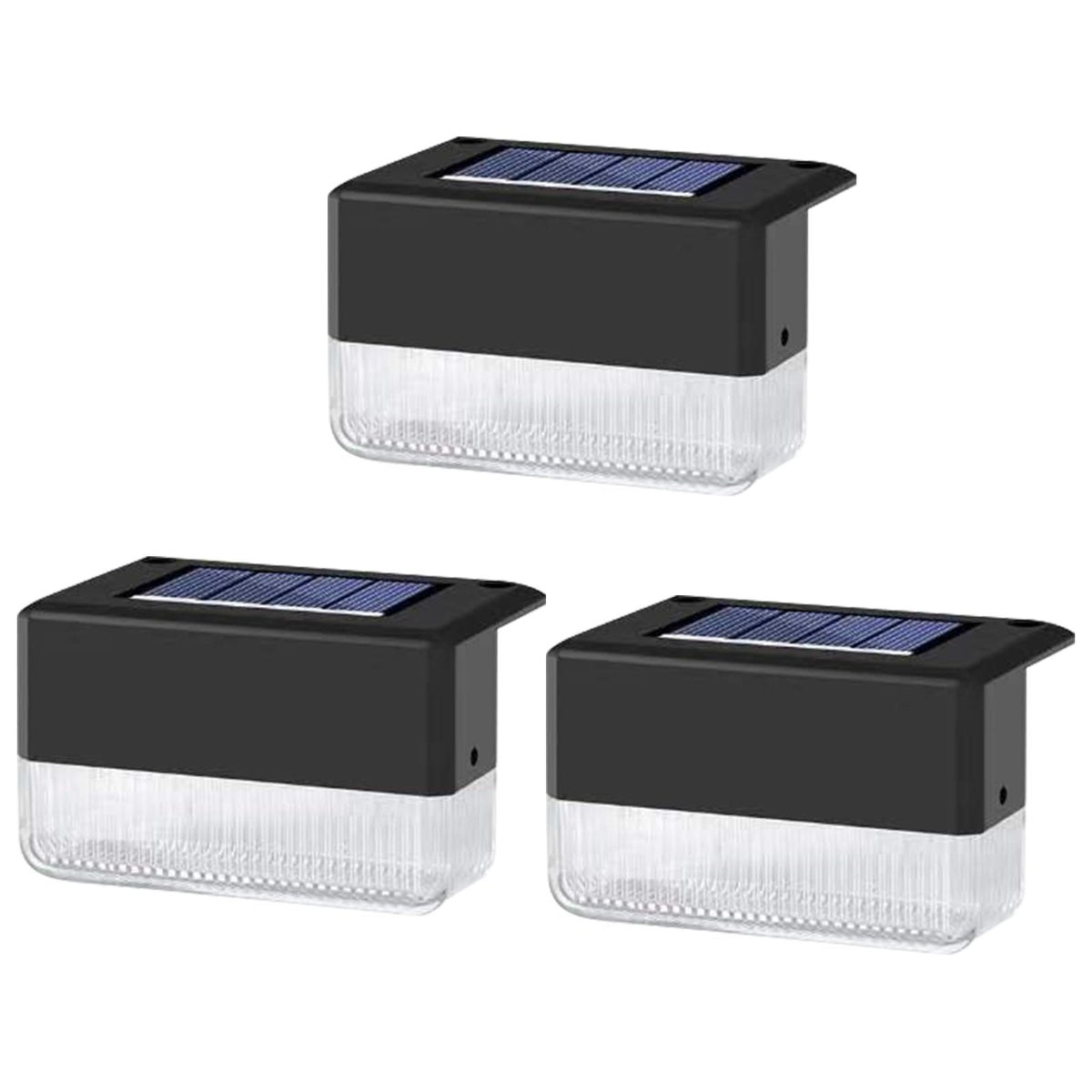 Set of 4 solar-powered fence pillar lights and decorative LED table lamps for terraces, stairs, and passageways, weatherproof.