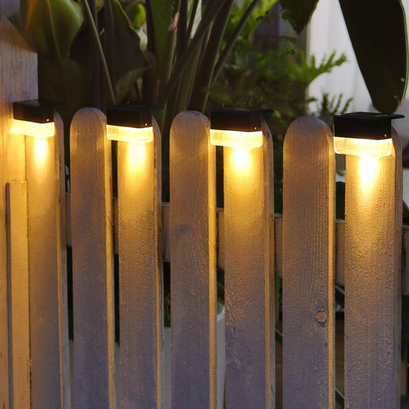 Set of 4 solar-powered fence pillar and step lights by Everything Baby, weatherproof LED lamps for outdoor decorative lighting.