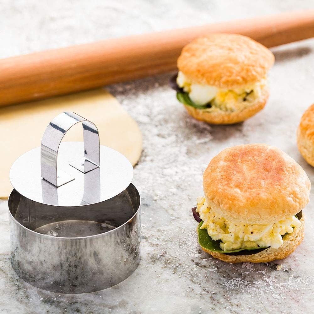 Baby pretend play cake ring mold by Everything Baby, small round cooking ring with food press for realistic kitchen fun.