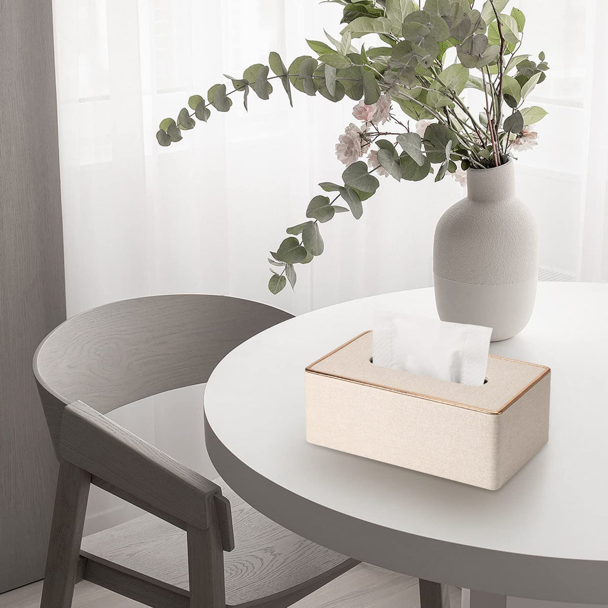 PU leather tissue box cover by Everything Baby, rectangular holder for Kleenex and napkins, ideal for baby health and grooming areas.