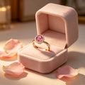 Two silver birthstone rings with crystal accents, open design, personalized style, suitable for women's thumb and fashion accessories