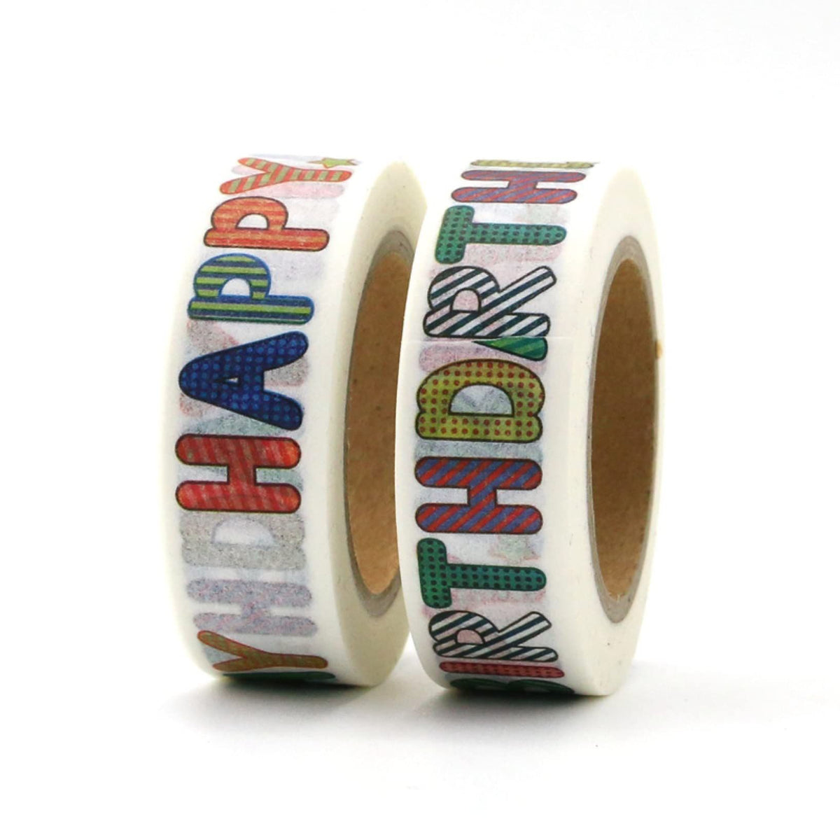 Two pieces of decorative masking tape with birthday and cake designs for DIY crafts and scrapbooking, by Everything Baby.
