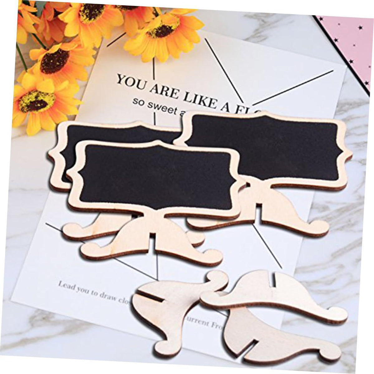 Set of 10 mini blackboard signs with stands, lightweight chalkboards ideal for baby and kids’ building toy displays and labeling.