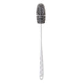 Silicone washing cup brush with long handle for baby bottles and cups, designed for thorough cleaning without dead corners.