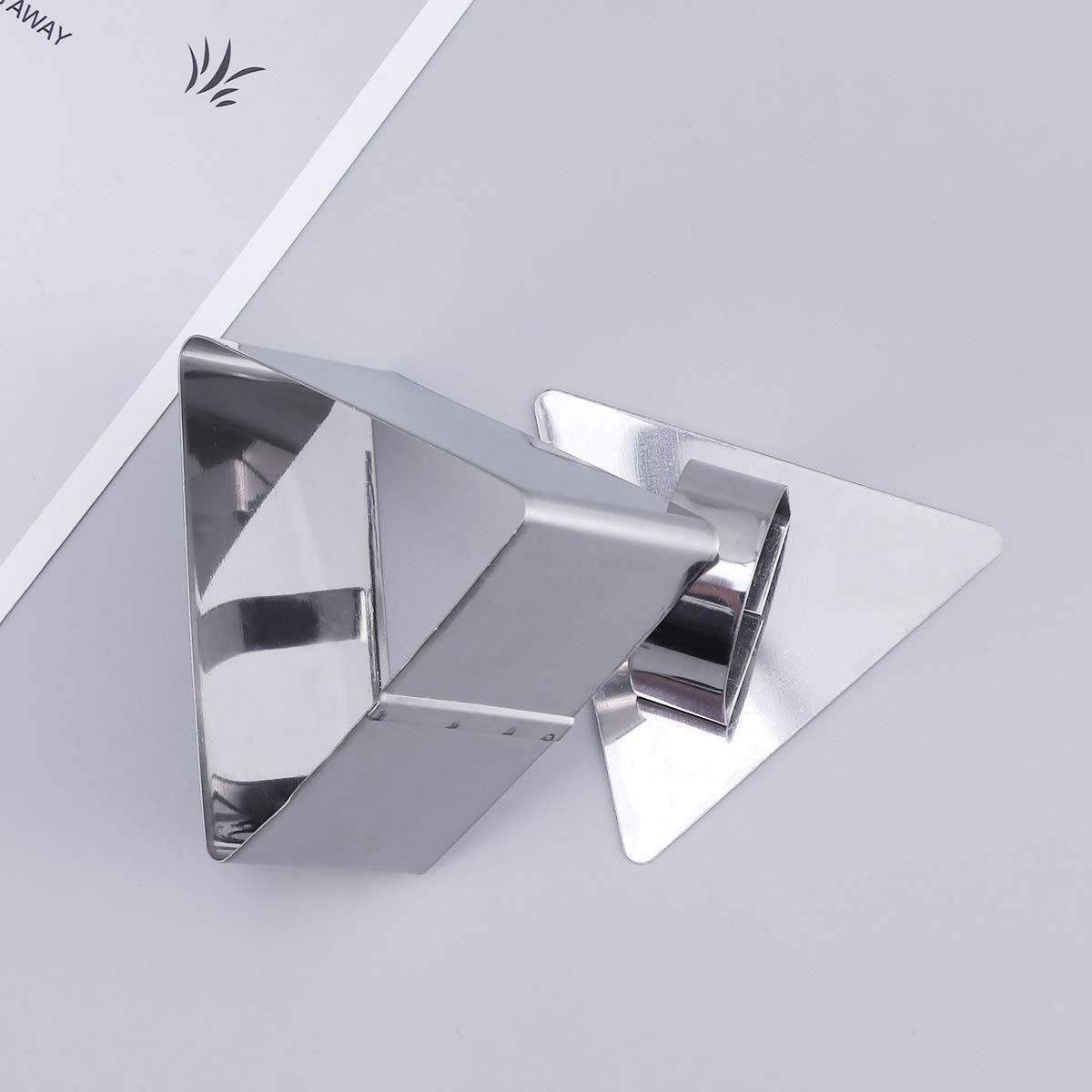 Stainless steel triangular cake ring mold with food press, small size, dishwasher safe, suitable for pretend play in baby and kid's kitchen set