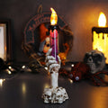 Simulation flame candle lights with ghost-themed holders, perfect for Halloween and ghost festival KTV or bar decoration.