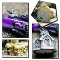 Simulation flame candle lights with ghost-themed holders for Halloween or ghost festival decor, suitable for bar or KTV decoration.