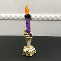 Simulation flame candle lights with ghost-themed holders, Halloween decoration props for bars, KTV, and desktop festive ornaments.