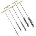 Set of five stainless steel drill hole brushes in various sizes for cleaning, compatible with hammer drills, by Everything Baby.