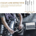 Set of five stainless steel drill hole brushes in various sizes for cleaning tasks, compatible with hammer drills, by Everything Baby.