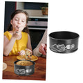 Stainless steel spring baking tray with detachable base and non-stick surface, designed for pretend play baking activities for kids.