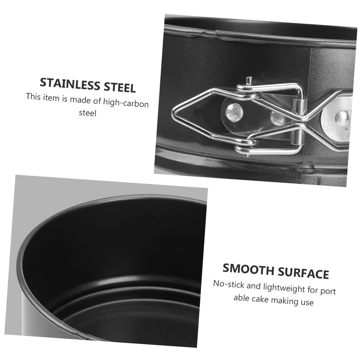 Stainless steel spring baking tray with detachable base and non-stick surface, suitable for pretend play baking activities for kids
