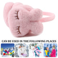 Soft plush fluffy ear muffs for kids by Everything Baby, foldable winter earmuffs for girls and boys to keep warm in cold weather.