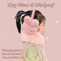 Pink plush fluffy ear muff for women and kids, foldable winter earmuffs by Everything Baby, warm cold weather ear warmer for girls and boys