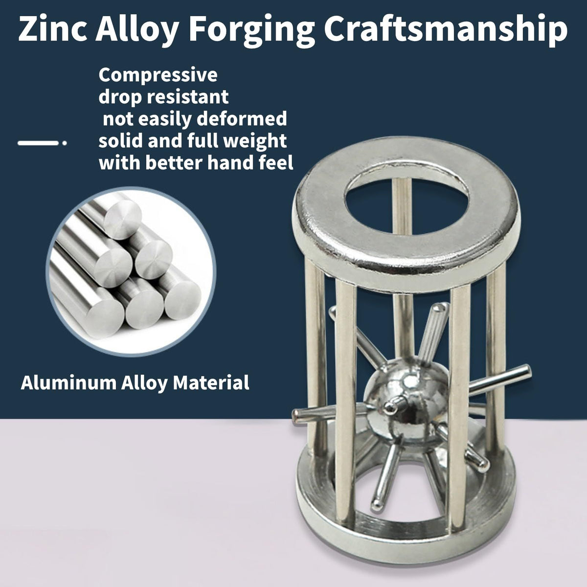 Alloy unlocking puzzle toy for kids and adults, featuring metal construction and challenging design for building and brain games.