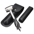 Wooden outdoor hand drill tool set for kids, including support roller drill, used for jungle survival and outdoor play activities.