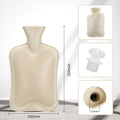Rubber hot water bottle with soft cover, 2-liter capacity, for pain relief and comfort, used in baby and kids health and nursing.