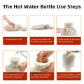 Rubber hot water bottle with soft cover, 2-liter capacity, for pain relief and comfort, part of baby and kids health kit.