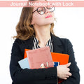 Pink girls' diary with heart-shaped lock and key, refillable leather journal for teens, featuring cute design and toy-like appearance