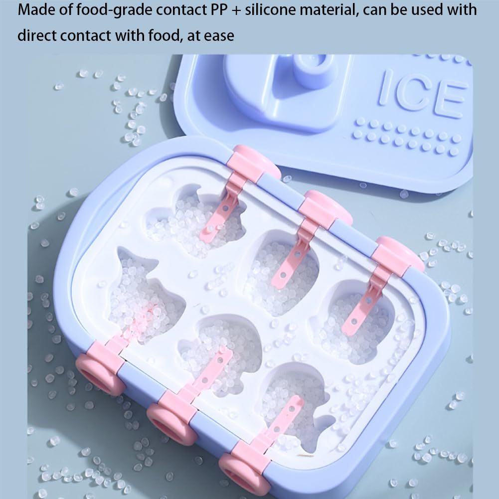 Blue silicone popsicle molds for homemade ice cream, reusable and BPA-free, ideal for kids' nursing and feeding treats.