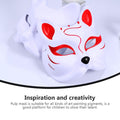 White cat masks for kids, set of 3 DIY Halloween animal half face masks for pretend play and cosplay activities.