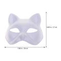 Set of three white cat masks for kids, blank DIY Halloween animal masks, perfect for pretend play and costume parties.