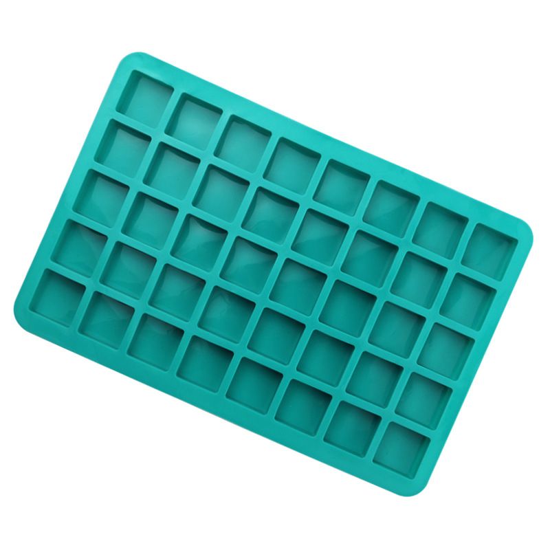 Square silicone chocolate mold for candy, ice cubes, and baking, designed for kids' pretend play and baking activities.
