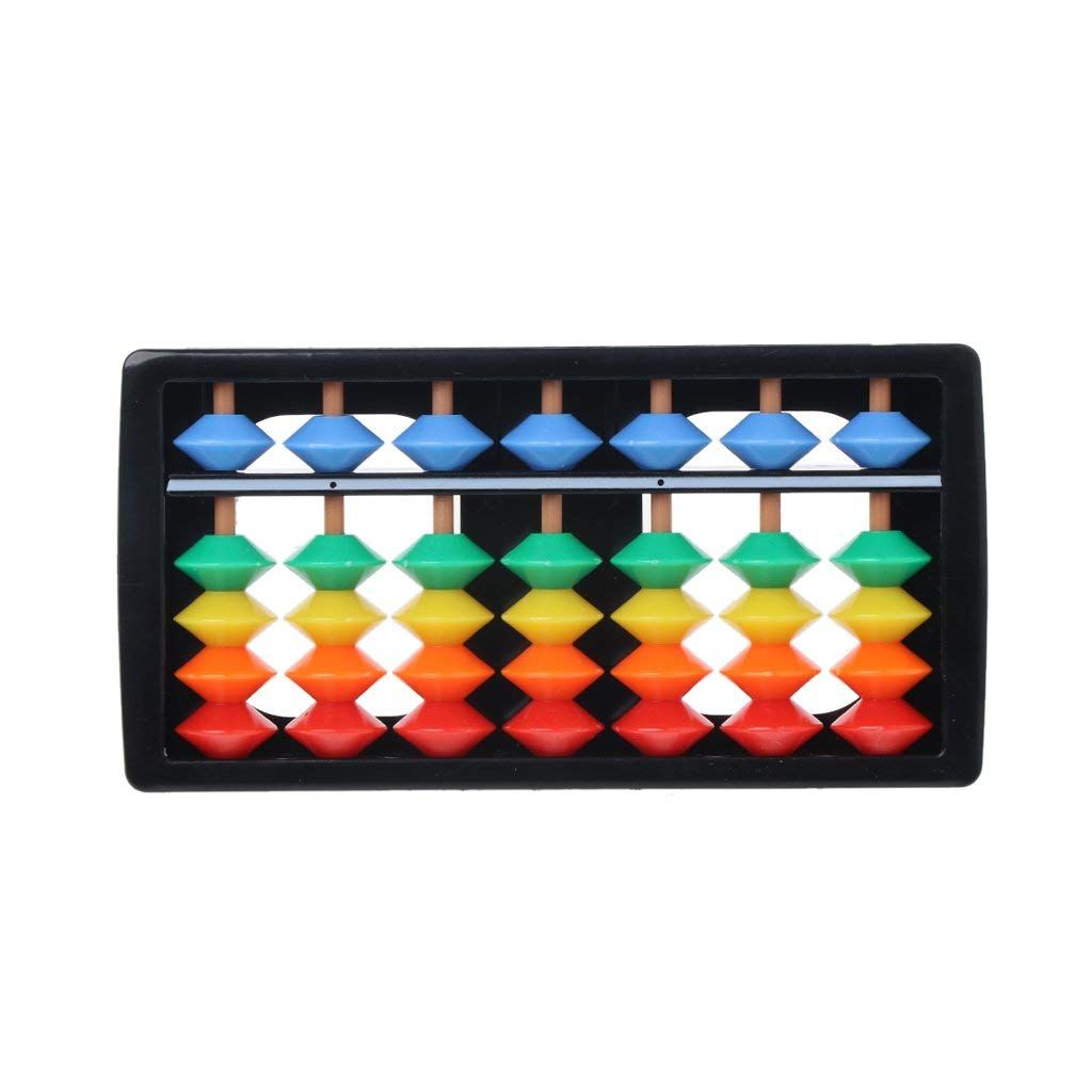 Colorful 7-gear abacus mental arithmetic toy for children, designed for learning math skills and developing cognitive abilities.