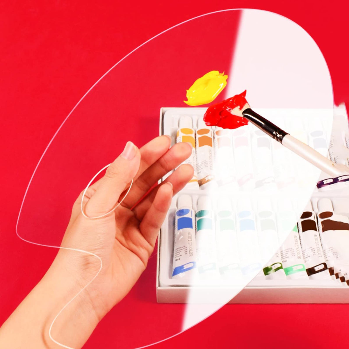 Non-stick artist palette tray for oil and watercolor painting, suitable for DIY art projects and kids' art and drawing activities.