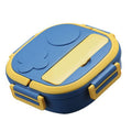 Large stainless steel divided lunch box with multiple compartments for kids, ideal for home or outdoor meals.