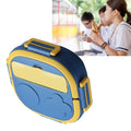 Large stainless steel divided lunch box with multiple compartments for kids, ideal for home or outdoor meals.