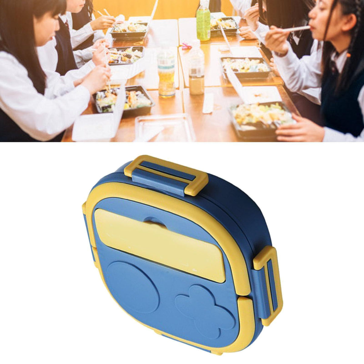 Large capacity stainless steel divided lunch box with multiple compartments, ideal for kids’ home or outdoor meals.