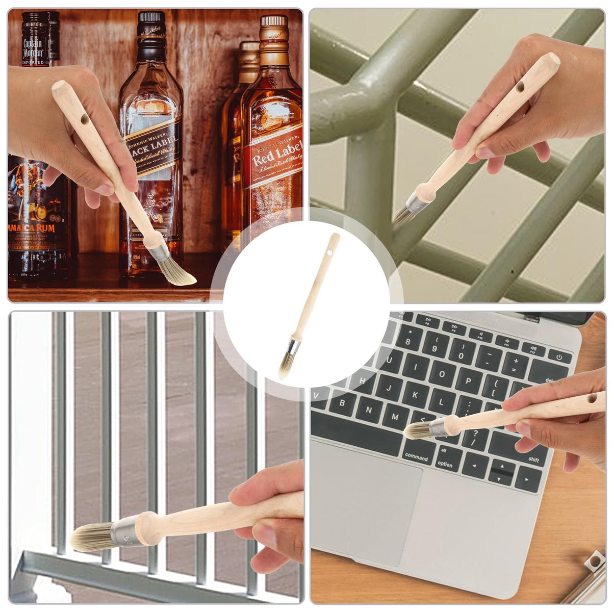 Small round paint brush for wall touch-ups and art projects, ideal for corners and detailed painting, by Everything Baby.