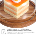 Mini glass dessert dome with base, decorative cake tray for displaying cakes and fruits in a kitchen setting.