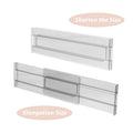 Adjustable transparent plastic drawer partition for kid's changing table, flexible and extendable drawer organizer by Everything Baby.
