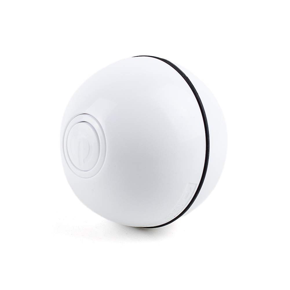 LED lighted cat toy with a free ball, USB charging, and automatic rolling feature for fun and entertainment.