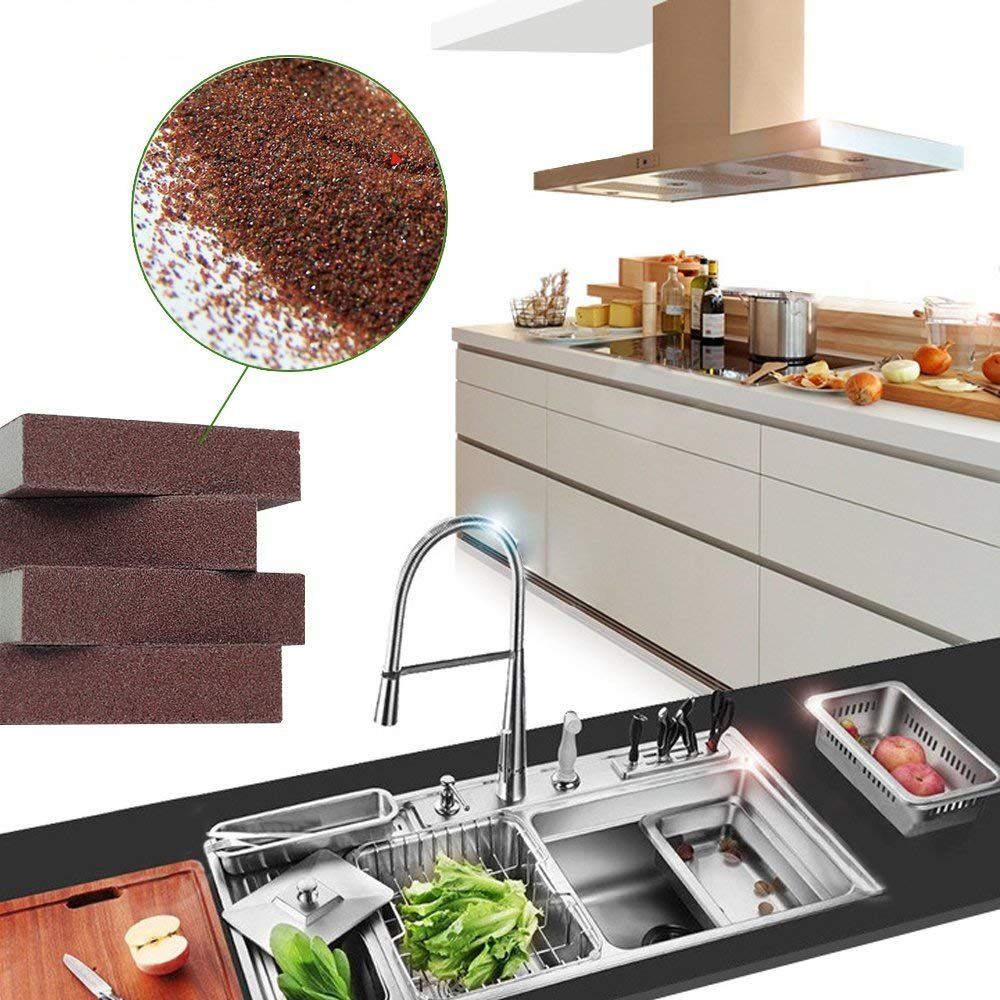 Set of 10 Nano Carborundum Sponges for cleaning, featuring emery surfaces for rust removal and scrubbing in household tasks.