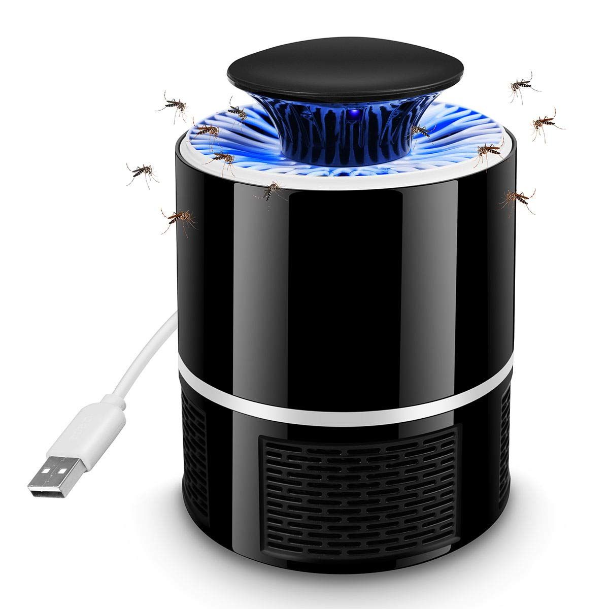 Portable LED bug zapper by Everything Baby, indoor and outdoor use, USB charged, low noise, ideal for home, garden, camping, and picnics
