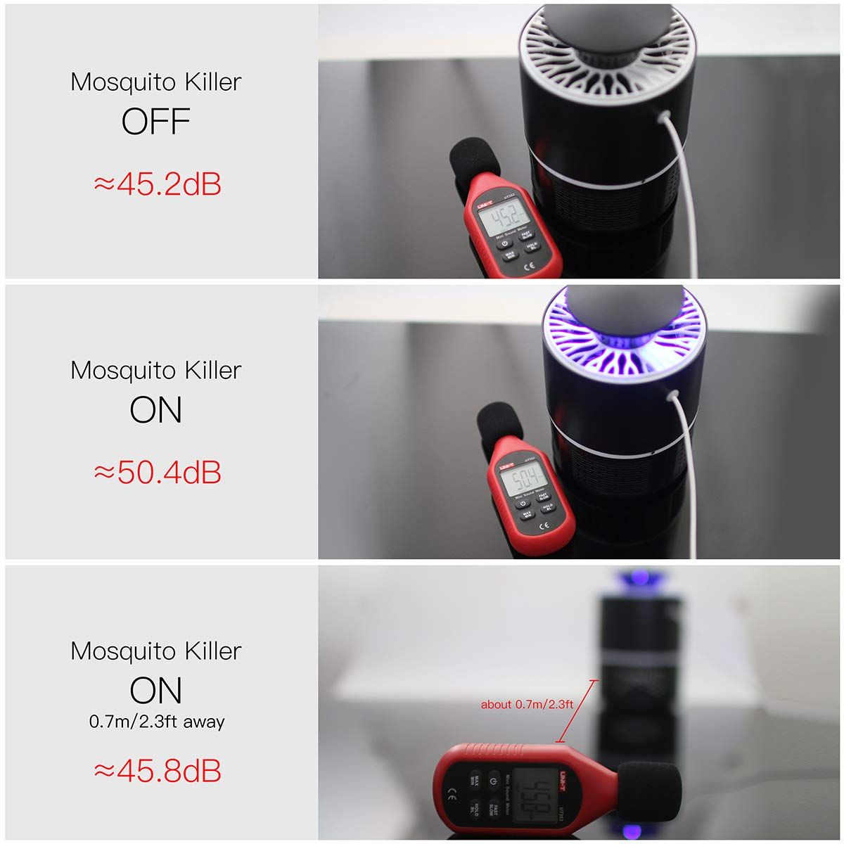 Portable LED bug zapper by Everything Baby, indoor and outdoor insect trap with USB charging, low noise for home, garden, camping, and picnics.