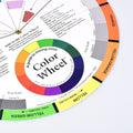 Creative color wheel and blending board chart for kids' art and makeup painting, showing color mixing and blending techniques.