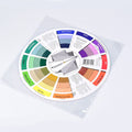 Creative color wheel for kids' art and makeup mixing, featuring paint blending guide and art class teaching tool.