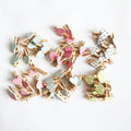 Set of 50 mini wooden heart-shaped clips from Everything Baby for holding photos, crafts, and paper cards in kids' projects.