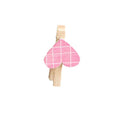 Set of 50 mini wooden clips with heart shapes, ideal for holding photos, crafts, or paper, perfect for kids' building toy projects.