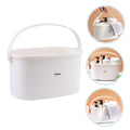 Plastic bath and shower tote basket for kids, with compartments for toys, sponges, and shampoo storage by Everything Baby.