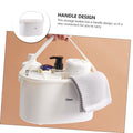 Plastic bath and shower tote basket for kids, with compartments for toys, shampoo, and bath accessories, by Everything Baby.