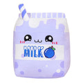 Soft plush blueberry milk-themed stuffed animal toy for kids, featuring a cute purple blueberry design, perfect for hugging.