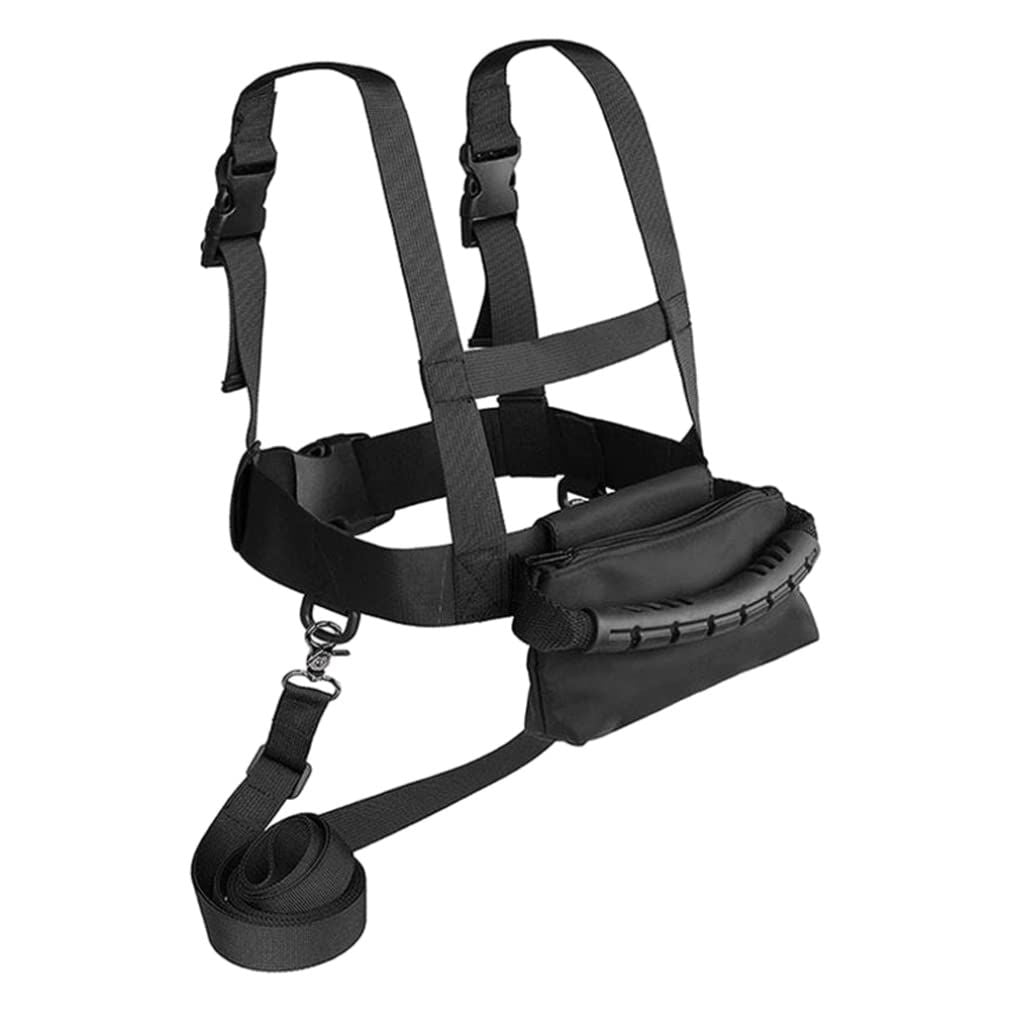 Black kids' ski safety harness with removable leash, designed for ski training and safety for children by Everything Baby.