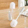 Baby bottle and nipple brush set from Everything Baby, small cleaning brushes for bottles, nipples, and hard-to-reach corners.